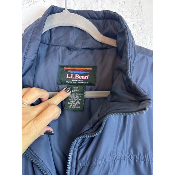 L.L. Bean Outdoor Outfitter Jacket Men's Size L Navy Blue Full Zip Insulated - Picture 12 of 13